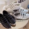 Silver single shoes women's 2025 new sports style Mary Jane white flat sheepskin Velcro bowling ballet shoes