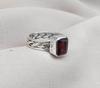 Braided 925 Sterling Silver Garnet Ring: January Birthstone Jewelry