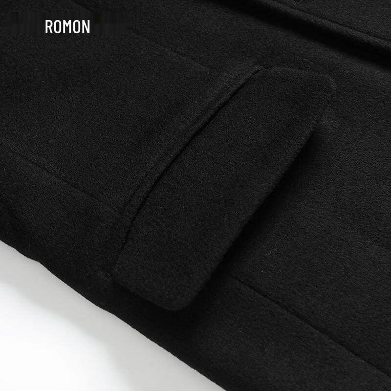 ROMON Men's Winter Long Wool Blend Overcoat