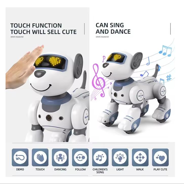 Intelligent Remote Control Robot Dog Electronic Stunt Voice Command Programmable Touch-sense Music Song Children's Toys for Boys