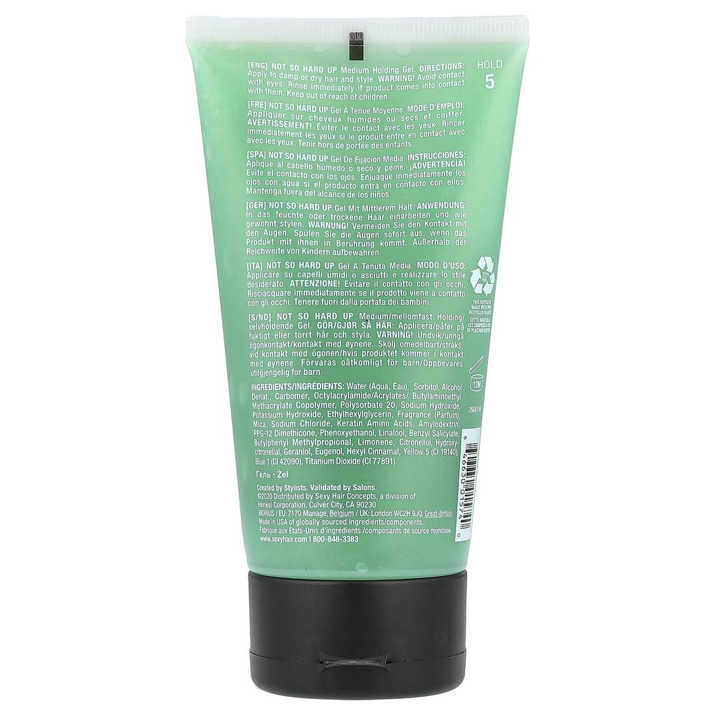SexyHair, Style, Not So Hard Up, Medium Holding Gel, 150ml (5.1 fl oz)
