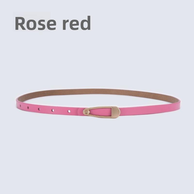 New arrival calfskin belt women's silm pattern thin belt