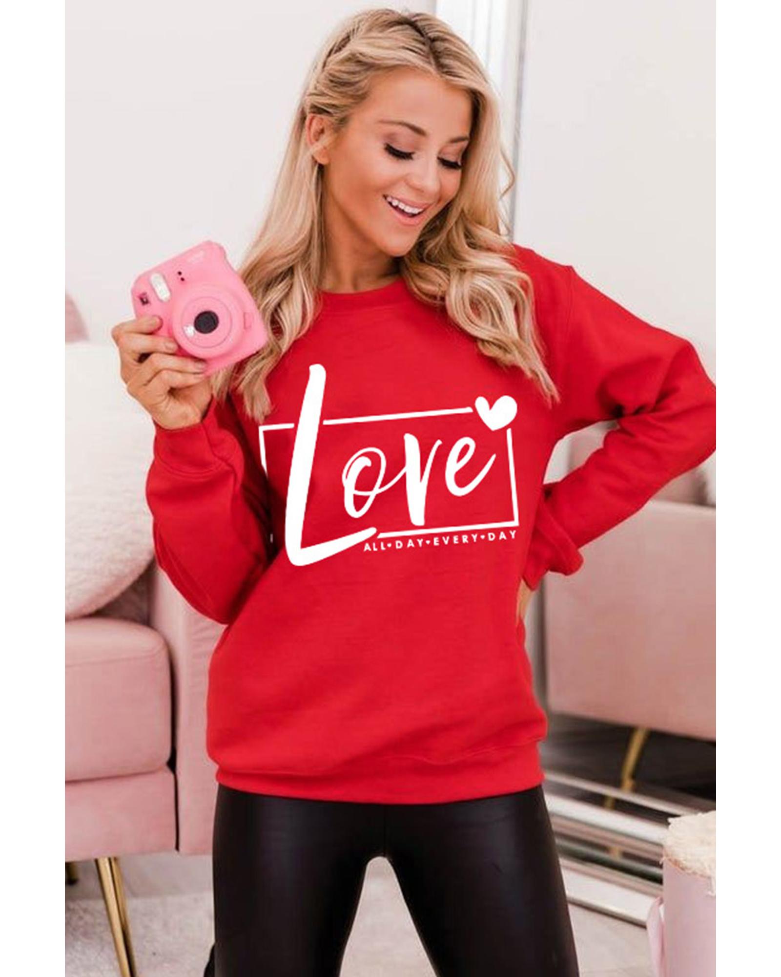 

Azura Exchange Love Graphic Sweatshirt S червоний