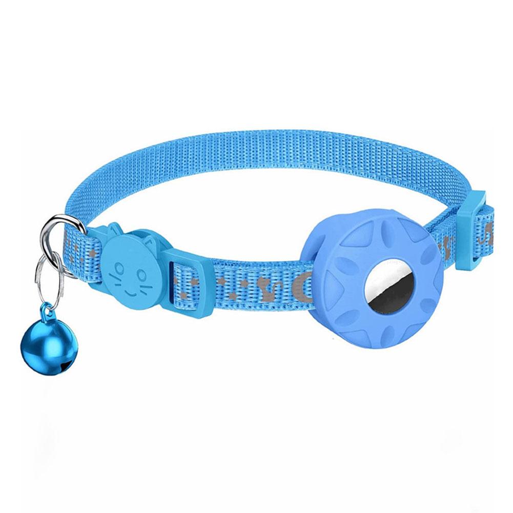 Verstellbares Anti-Verlust-Halsband Reflektierendes Stern-Mond-Katzen-Hundehalsband Airtag Haustierhalsband mit Glocke Niedliches Haustier-Katzen-Positionierungshalsband für Airtag Haustierhalsband