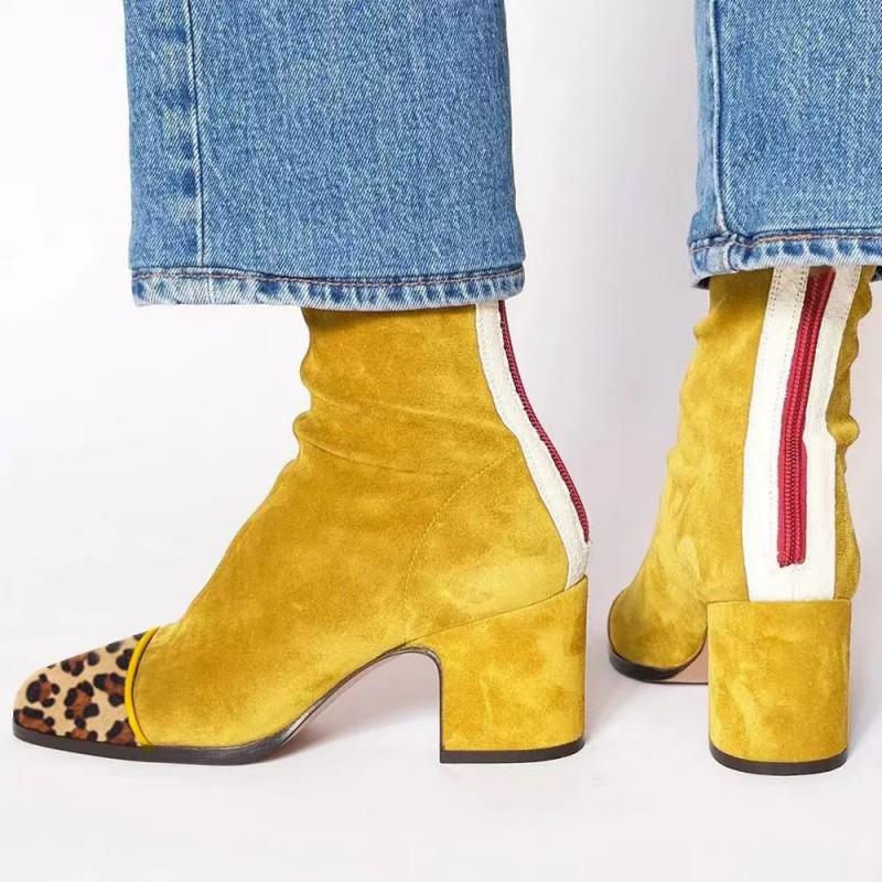 Womens Winter Fashion Square Toe High Heel Suede Knee Boots British Style