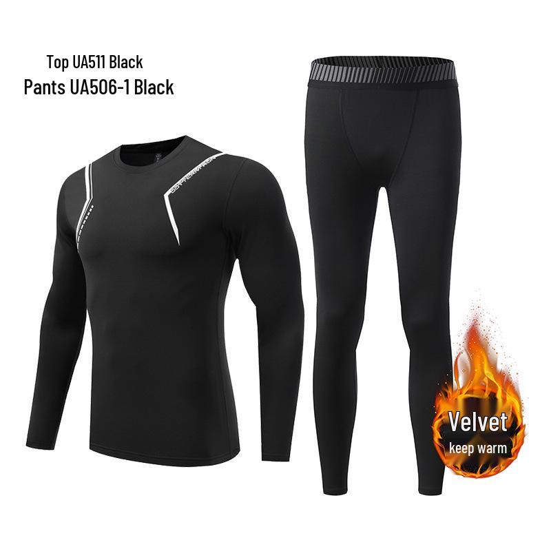 Kids' Quick-Dry Long Sleeve Training Set - Velvet Lined, High Elasticity for Autumn/Winter Sports