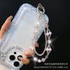 Corda de Corrente para Celular Corrente Dupla Criativa Corrente de Celular com Contas de Cristal Feita à Mão Nova Decoração Suspensa Corrente para Pendurar Capa de Celular Atacado Ins