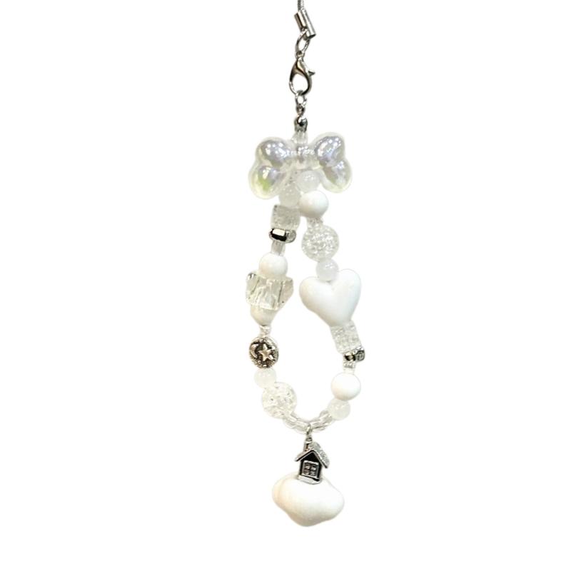 Unique Butterfly Beaded Mobile Phone Pendant Lanyard Embellishment Keychain Keyring Bag Accessory for Fashion Enthusiast