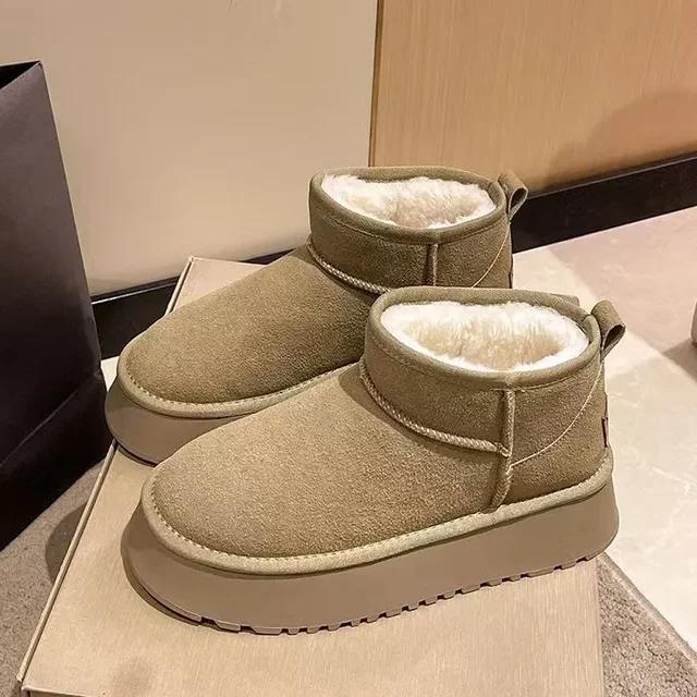 2025 Winter New Warm Boots Fur Women's Snow Boots Thick Bottom Warm Boots Men's and Women's Winter Short Boots Large 41