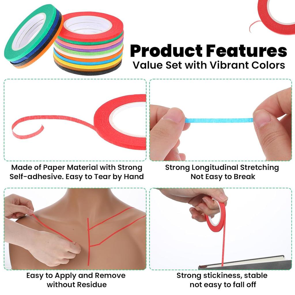 30 Rolls 1/8 Whiteboard Tape,3mm Thin Draping Tape Dry Erase Board Tapes Ptriping Tapes for White Board Lines White Boards Accessories DIY Art Crafts