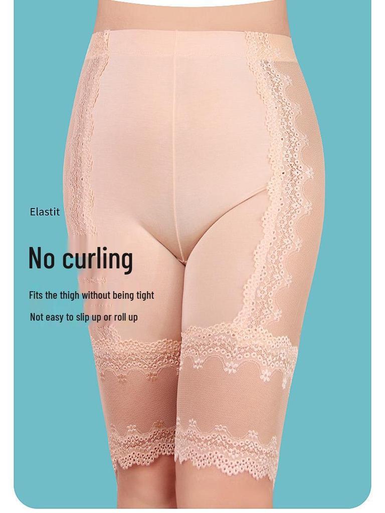 Plus Size High Waist No-Roll Safety Pants: Breathable Tummy Control for 200 Lbs