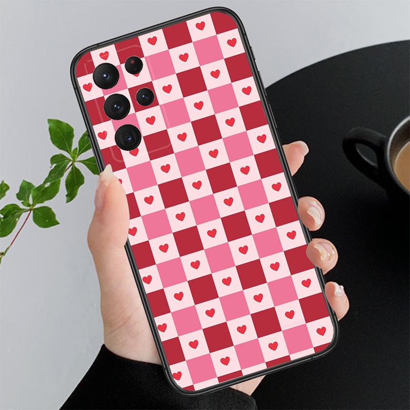 Phone Case For Samsung A17 A55 A16 A56 A35 A15 A53 A54 A33 A34 A25 A05S A52 A52S A07 A26 A06 Love Pink Heart