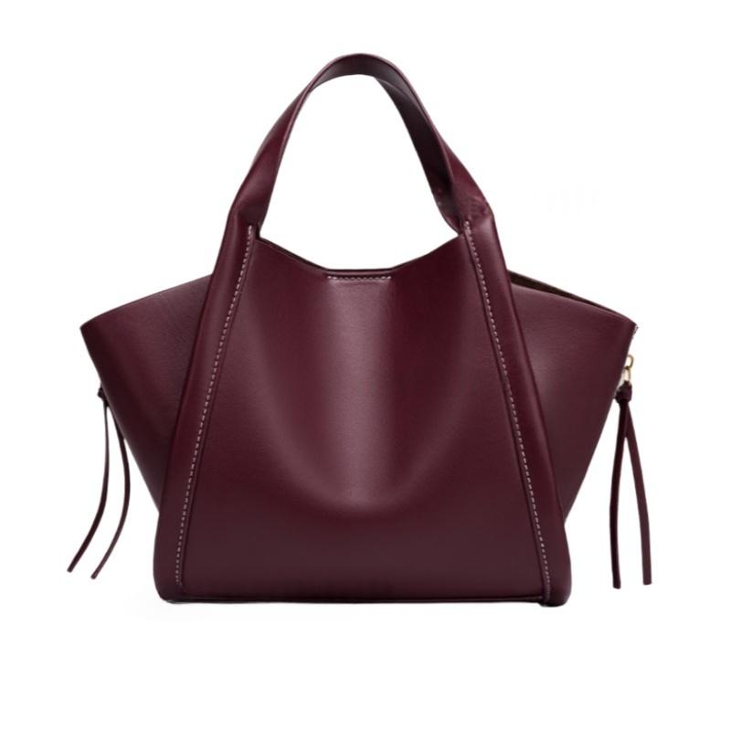 Urban Minimalist Style Texture Leather Tote Bag Trendy Side Zipper Shoulder Bag Versatile City Leisure Handbag Composite Bag