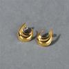 Individual Cold Wind Crescent Glossy Minimalist Stud Earrings, Earrings, Niche Design Earrings