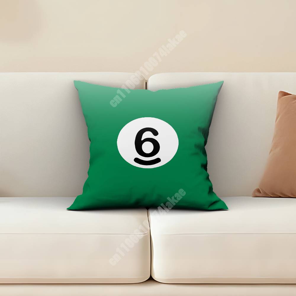 Billiard Pool Snooker Balls Number Pillow Cover Sofa Couch Cushion Case Home Living Room Decoration