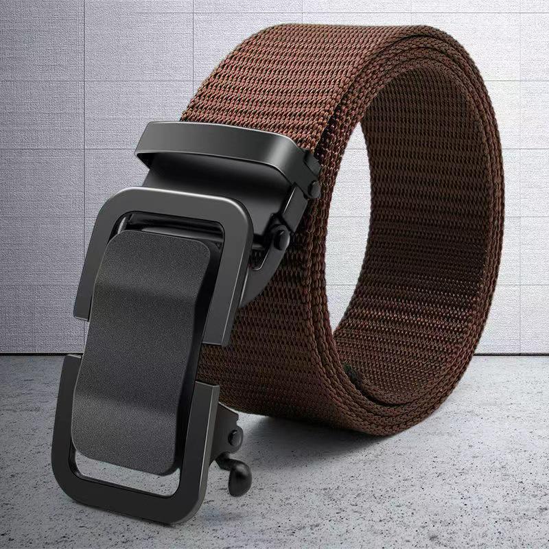 Herren Zahnloser Automatikverschluss Nylon Canvas Gürtel mit Metallschließe