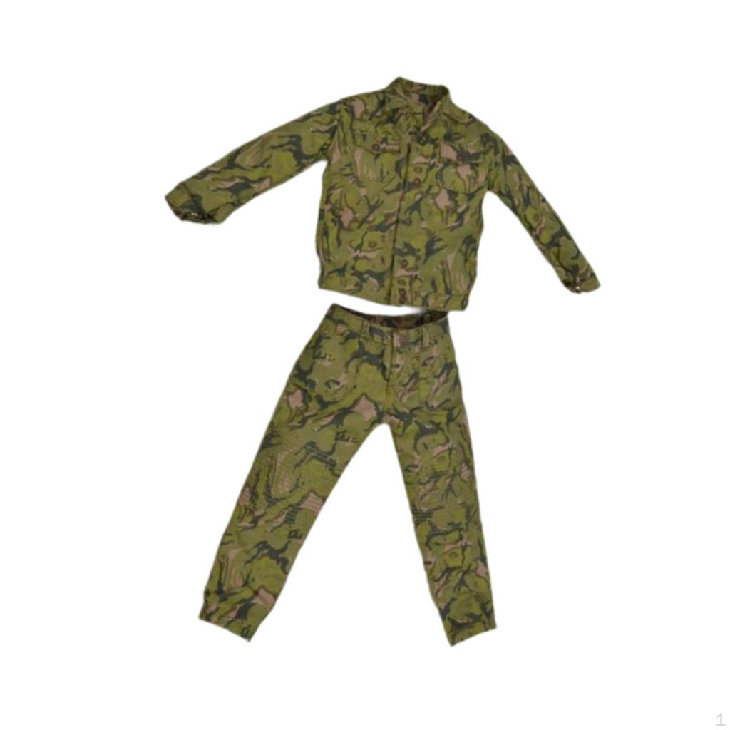 2Pcs 1/6 Uniform Full Set Handmade Doll Clothes Outfit Miniature Clothing and Pants for 12 inch Male