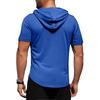 Camisa Masculina Esportiva de Malha de Secagem Rápida de Manga Curta com Capuz