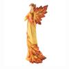 Autumn Angel Resin Figurine Standing Decorative Sculpture with Leaf Wings and Flowing Dress for Home Office Display and Seasonal Decoration