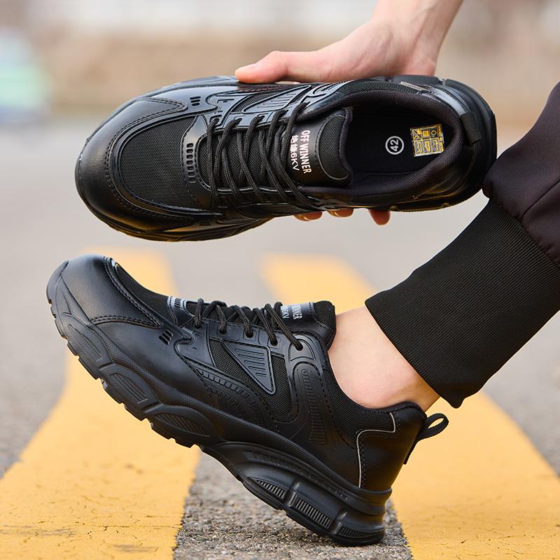 Fashion Anti-slip Work Shoes Women Breathable Safety Shoes Lightweight Steel Toe Work Sneakers Men Protective Black Work Safety Sneakers