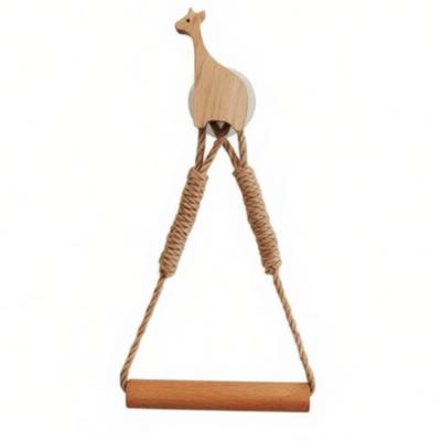 Rope Toilet Paper Holder Punch-No-Drilling Installation Wood and Tissue