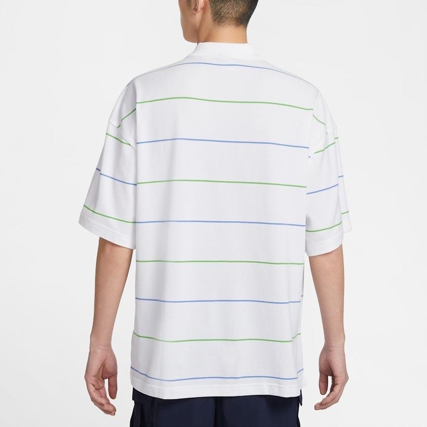 Nike Club Striped Cotton Short Sleeve Polo Shirt Men tops IF0737-100