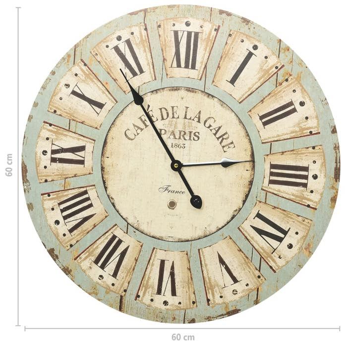 VidaXL Horloge Murale Horloge Analogique Horloge Décorative Salon Salle de Séjour Chambre à Coucher Maison Intérieur 325183