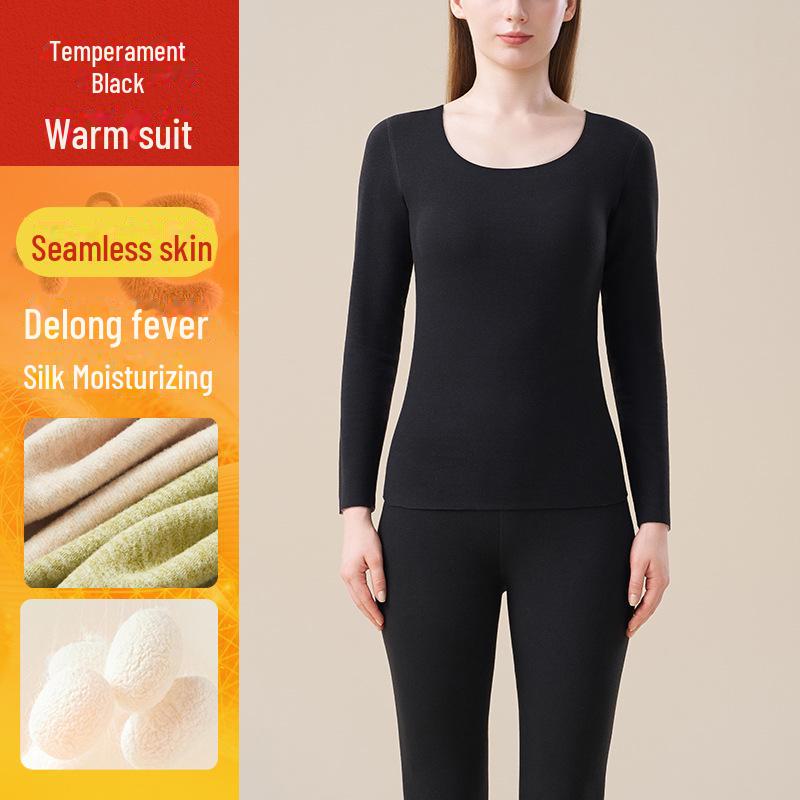 Dámská kašmírová hedvábná termoprádlová souprava: Německý samet, Silný, Útulný, Nezbytnosti pro podzim a zimu.