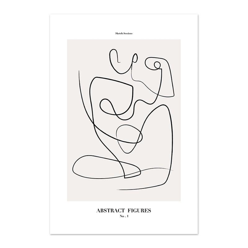 

Абстрактна лінія Полотно Плакат. Чорно-біла жінка. Натільний малюнок. Настінне мистецтво. Скандинавський мінімалістичний принт. Живопис. Сучасний декор для вітальні. 30 X 40cm No Frame