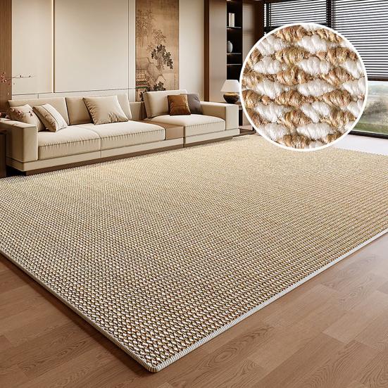 Woven Area Rug Non-Slip Faux Sisal Mat Rustic Boho Farmhouse Braided Rug