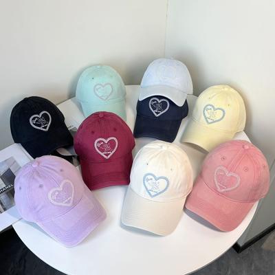 Baseball Cap Female Face Small Spring And Summer Couple Love Embroidery Sunshade Cap High Quality