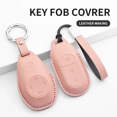 Pu Leather Car Key Case Cover Shell For Leapmotor T03 C10 S01 C11 C16 B10 C01 S01 Car Remote Keychain Protecter Shell Accessorie