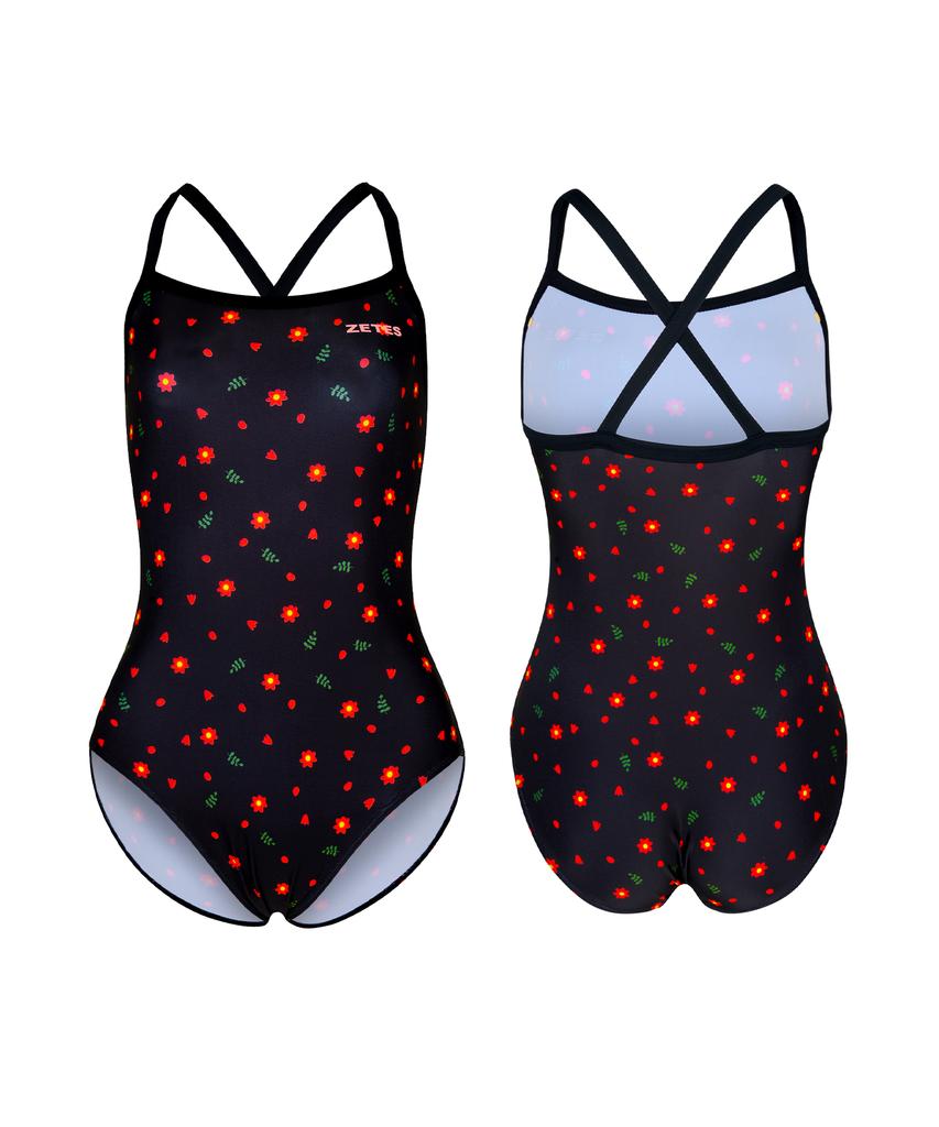 Jeteseu Women'S Wide Strap Crossbody One-Piece Swimsuit Christmas Bk L9A0064