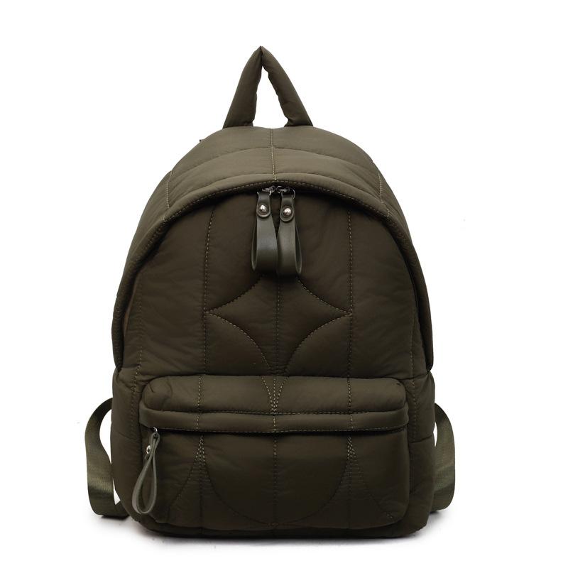 Schoolbag autumn and winter cotton clothes backpack 1011 new embroidered thread filled cotton women's backpack multi-compartment commuter leisure