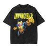 Summer Anime Crazy Invincible Graphic Print TShirt Vintage Washed Harajuku YK Fashion Summer Tee Crew Oneck Cotton Top