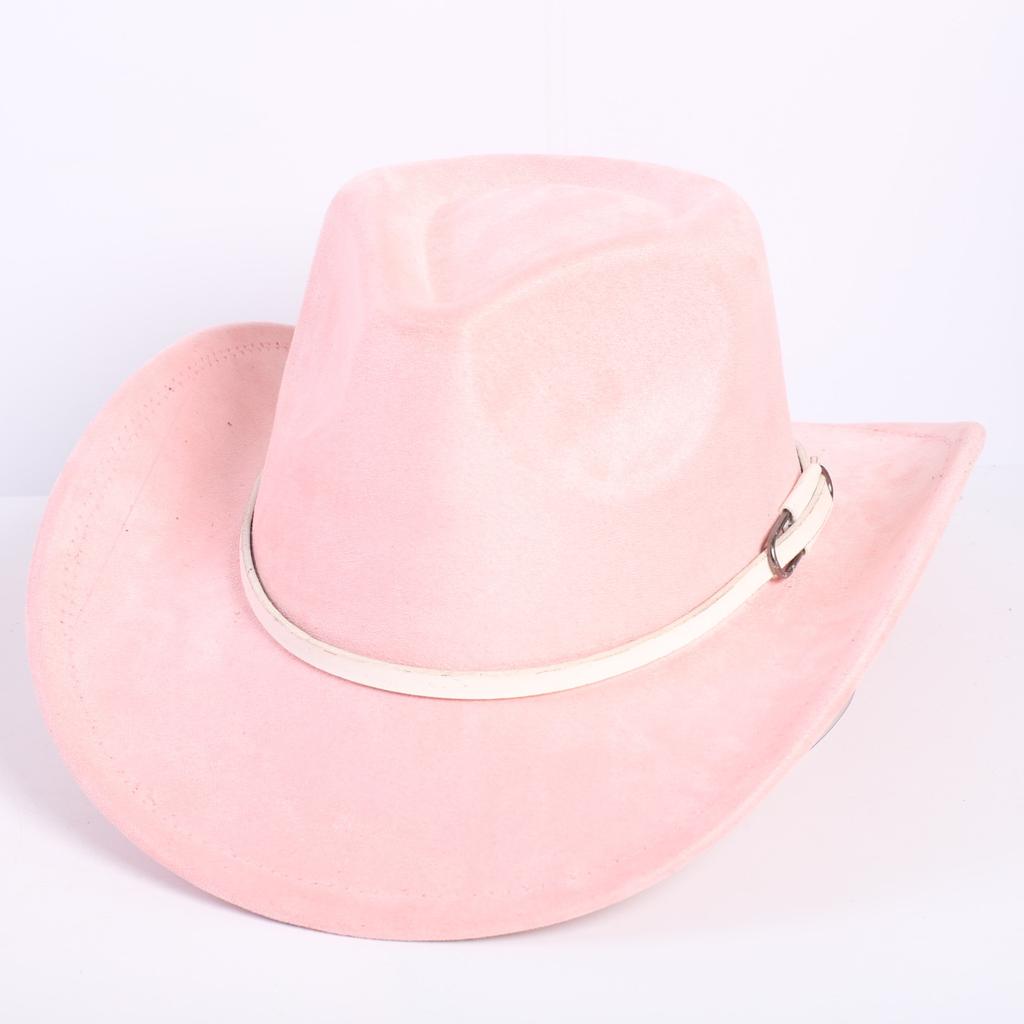 Popular European and American classic suede western cowboy hat men's and women's fashion LO style peach heart cowboy hat