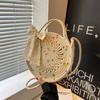 Rattan Gewebte Runde Frauen Stroh Tasche Handtasche Stricken Sommer Strand Tasche Frau Schulter Messenger Tasche Quaste Khaki Beige Taschen