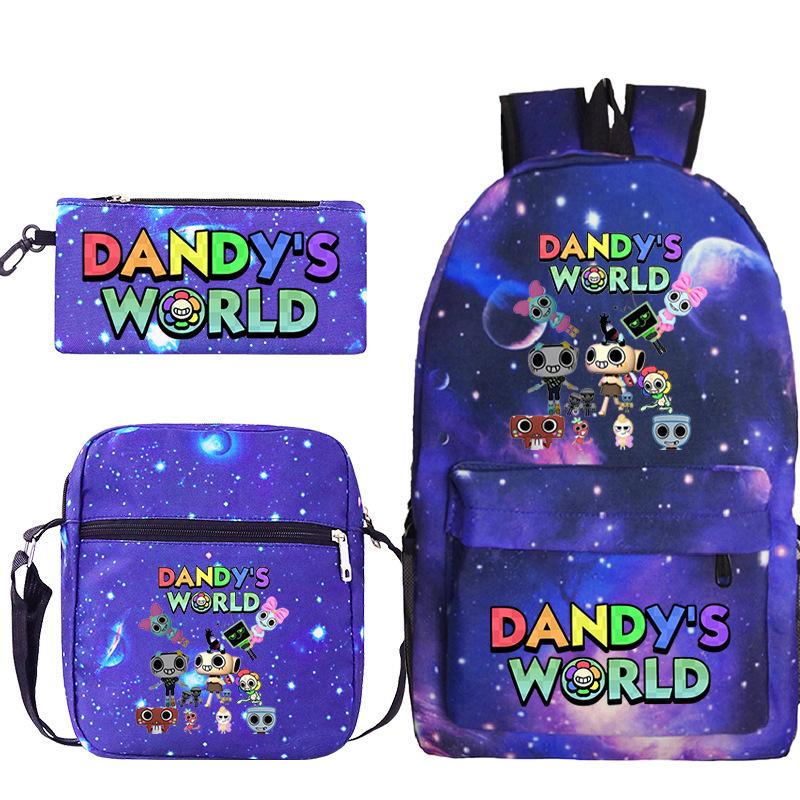 Dandy's world hot-selling children's backpack set, primary and secondary school bag, shoulder bag, casual pencil bag.