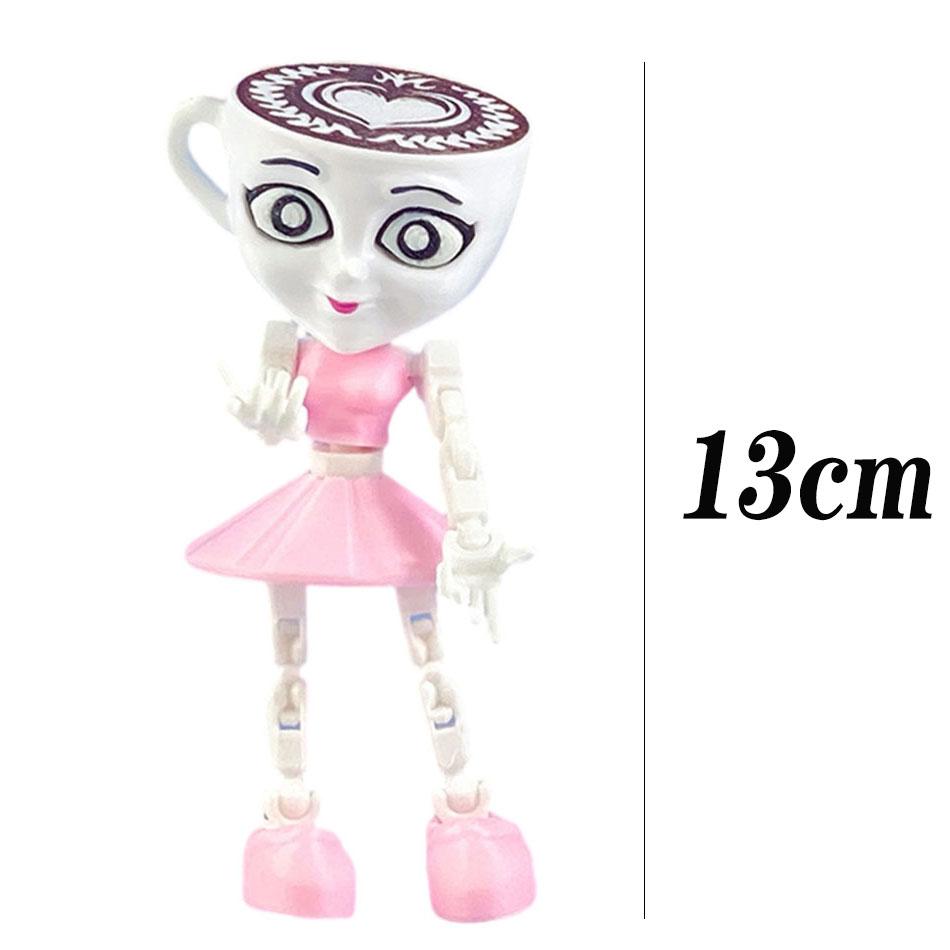 Tungtungsahur Figure Ballerina Cappuccino Action Figure Brainbot Animation Tralalero Tralala Shark Decoration Piece Movable 3D Printed Plaything
