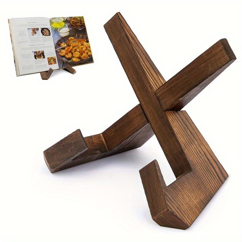 Wooden Kitchen Countertop Recipe Holder Simple Desktop Ornament Cookbook Stand Holder Home Table Decor Book Reading Rest