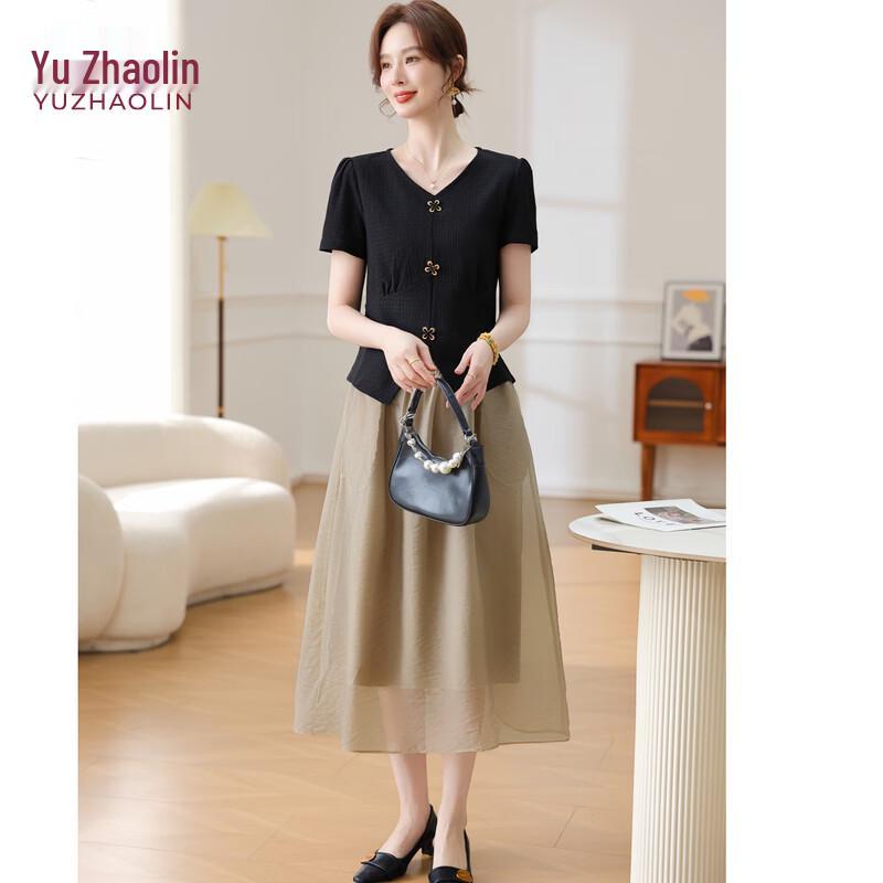 

Новая женская футболка в китайском стиле с коротким рукавом Yuzhaolin для женщин среднего возраста 3XL