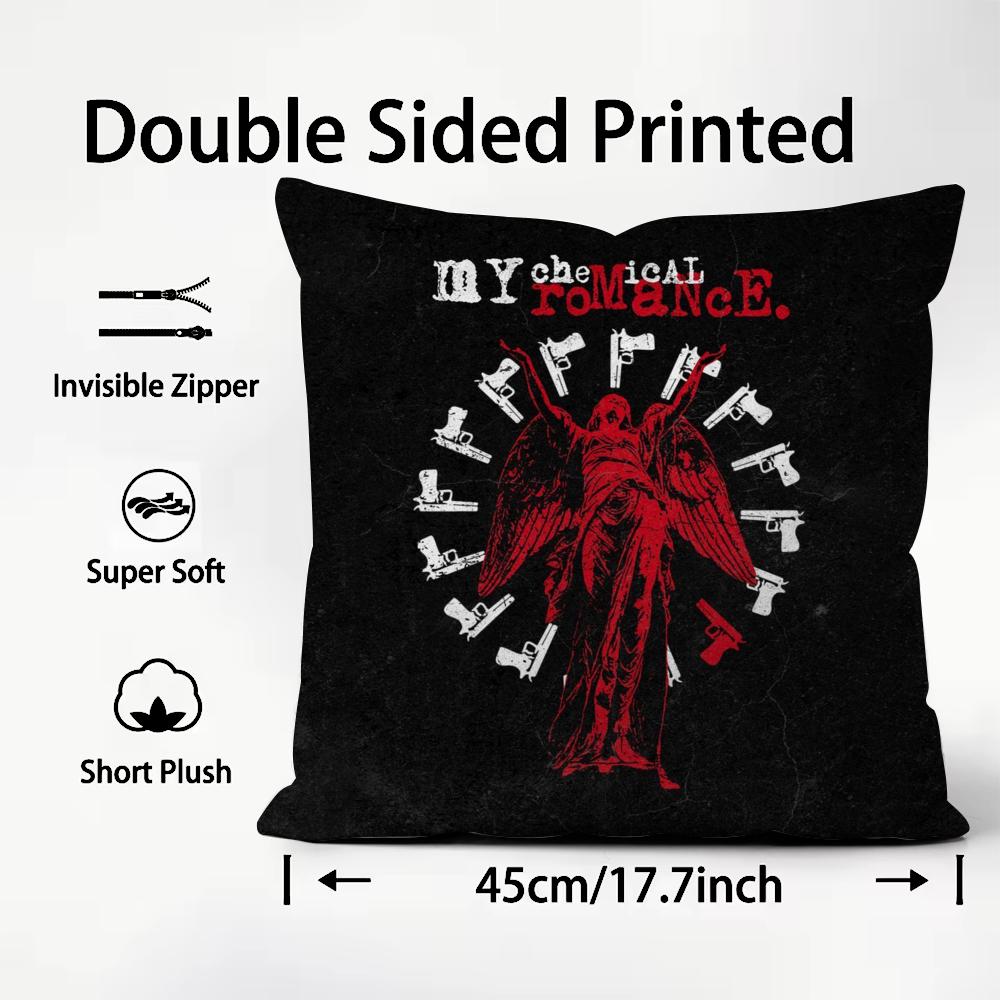 Classic Band My Chemical Romance Cushion Cover Soft & Easy-Wash Pillow Case – Versatile For Couch, Bed, Travel And Office