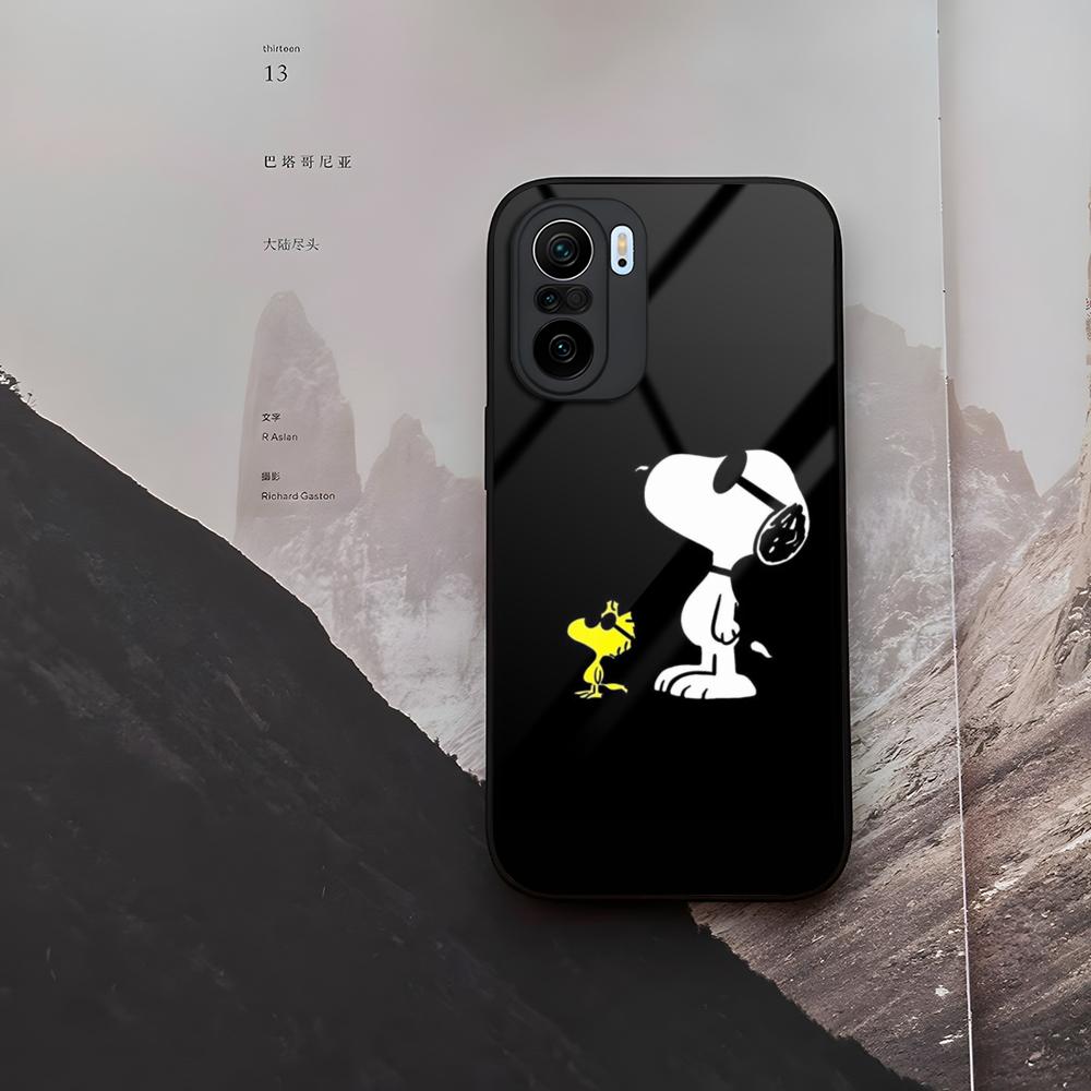 Big Head Snoopy Cartoon Phone Case Tempered Glass For Xiaomi 15 14 12 Lite Pro 13 11t Lite POCO M6 M5 X6 X5 X3 F5 F6 Pro Cover