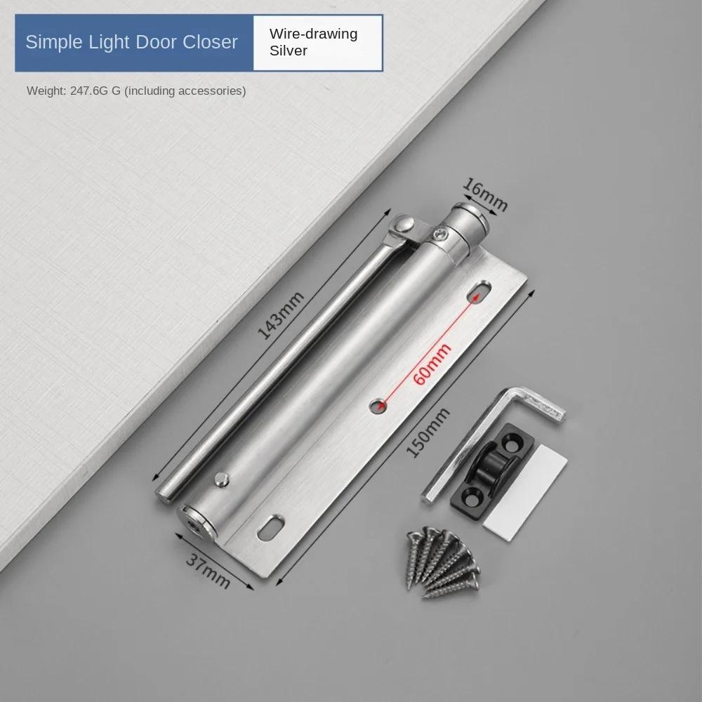 Edelstahl Automatischer Türschließer Push-Pull-Tür Einfache Heimanwendung Leiser Türschließer Kollisionsschutz Hydraulisch Einstellbar