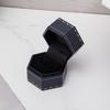Luxury Soft Hexagon Velvet Vintage Single Ring Box Empty Jewelry Holder for Engagement Wedding Proposal Gift