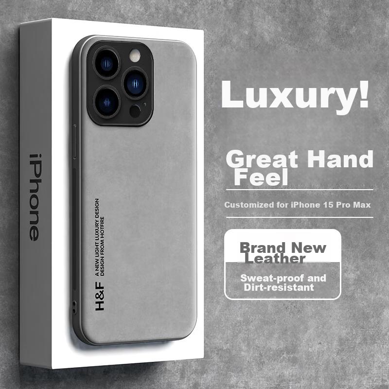 HotFire IPhone 15 Pro Max Case, Upgraded Skin-Like Matte Lens Full Protection Silicone Case - Smoke Gray