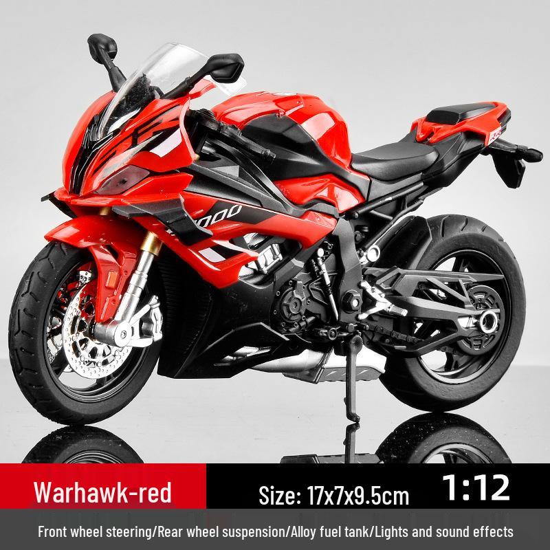 1:12 Kawasaki Ducati Alloy Motorcycle Toy with Sound, Light, and Sliding Motion
