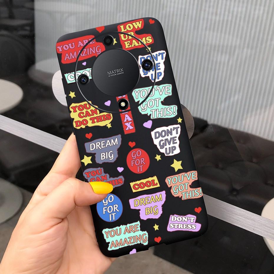 For Honor X9a Fashion Feather Cloud Pattern Phone Case For Honor X9a 5G X 9a ROM-NX1 Candy Color Soft Silicone TPU Back Cover