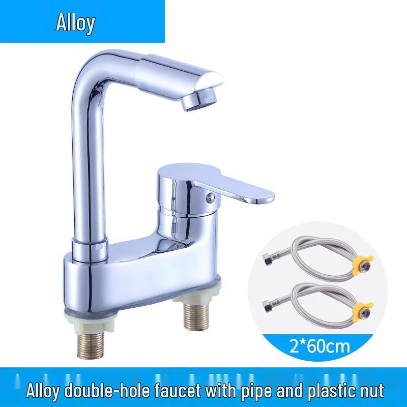 All-Copper Undermount Bathroom Sink with Two-Handle Hot Water Faucet