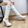Fashion 9CM Sexy Thigh High Boots Women Autumn Winter Elastic Leather Knee-High Boot For Women Black Heels Fetish Long Shoes Large Size